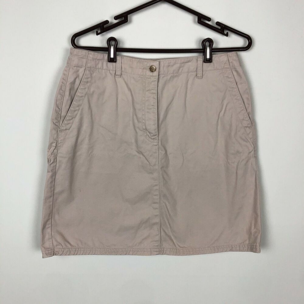 L.L. Bean Cream Khaki Skirt Women's Petite 12